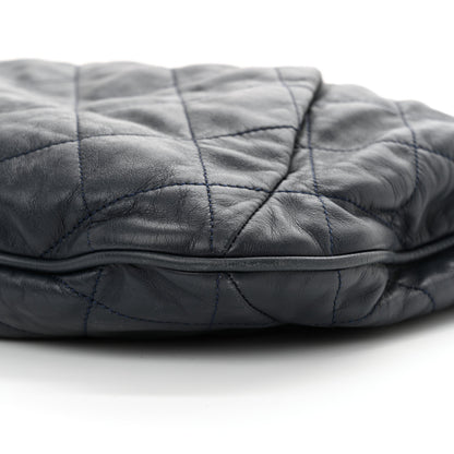 Chanel Calfskin Coco Pleats Hobo Dark Blue 10 of 13