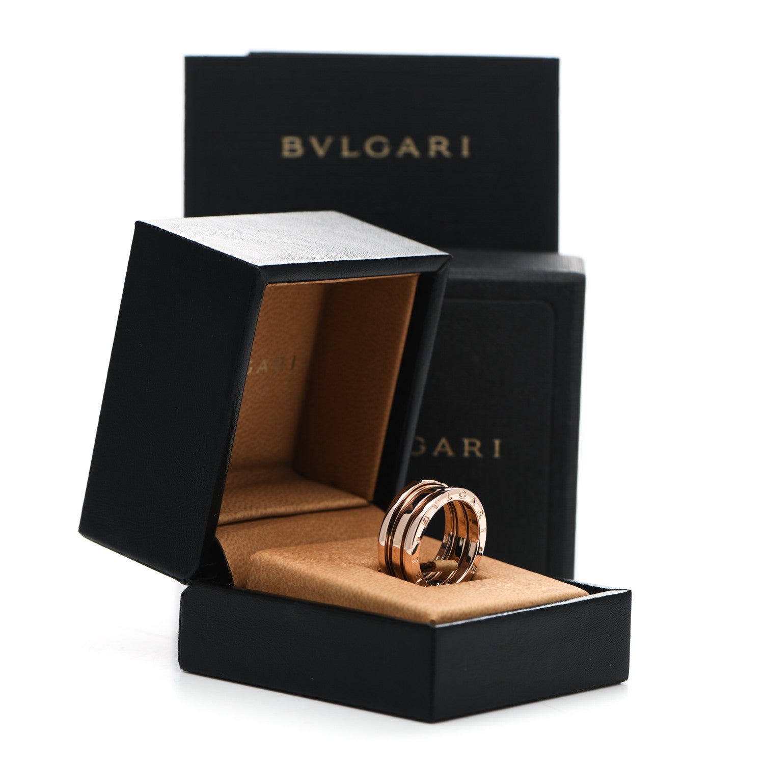 Bulgari 18K Rose Gold B.Zero1 Three-Band Ring 55 7.25 7 of 7