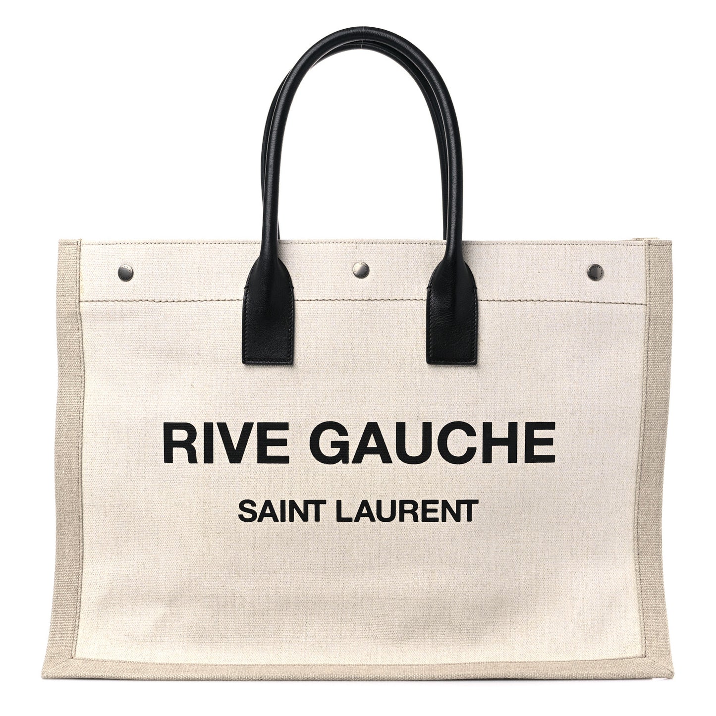 Linen Calfskin Rive Gauche Tote Optic White