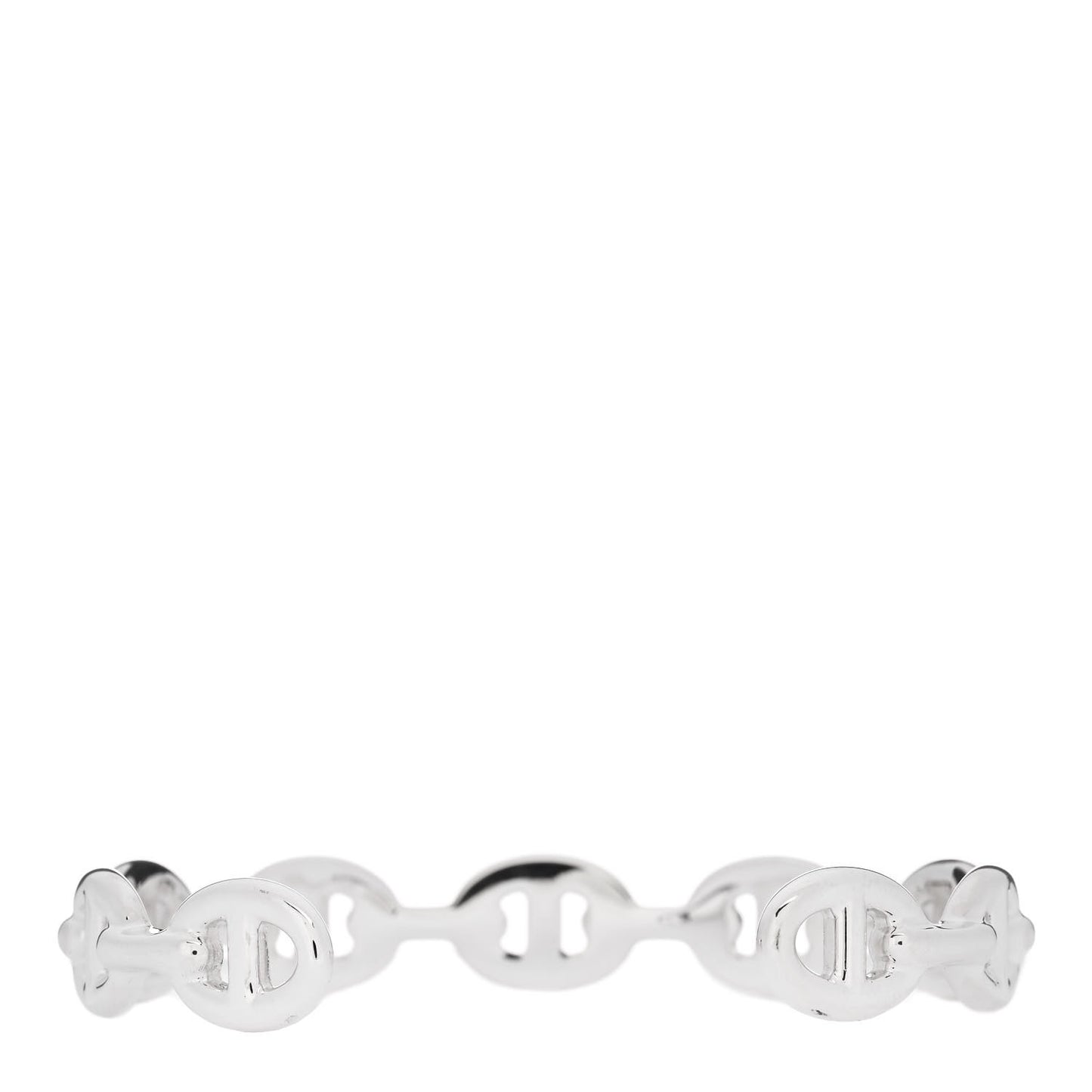 Sterling Silver MM Chaine d'Ancre Enchainee Cuff Bracelet LG