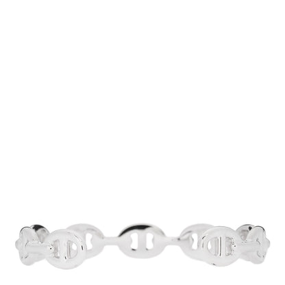 Hermes Sterling Silver MM Chaine d'Ancre Enchainee Cuff Bracelet LG 2 of 4