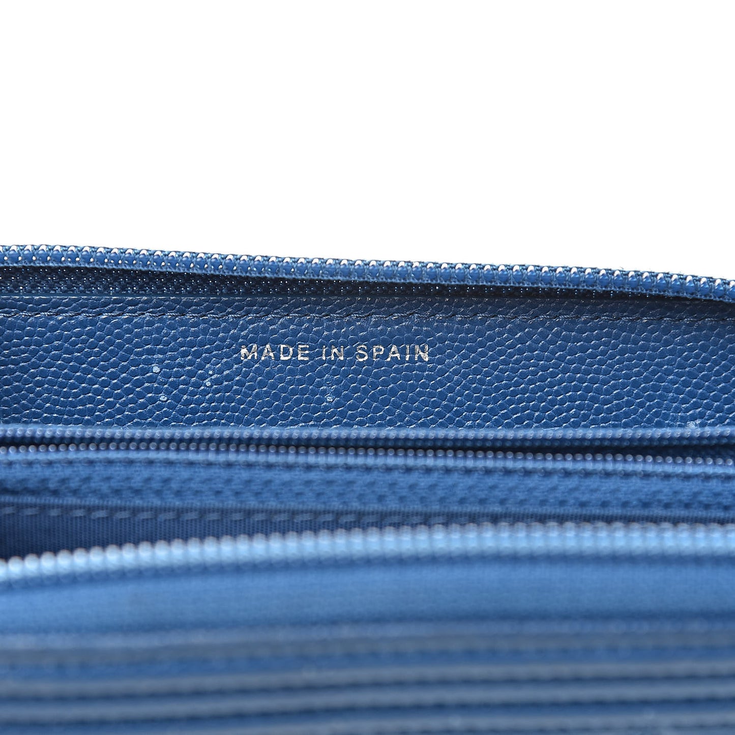 Caviar Quilted Boy Small Zip Around Wallet Blue