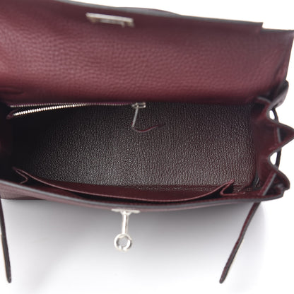 Hermes Togo Kelly Retourne 25 Bordeaux 7 of 37