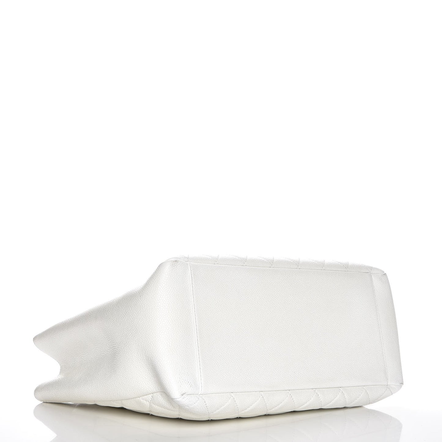 Caviar Quilted Grand Shopping Tote GST White