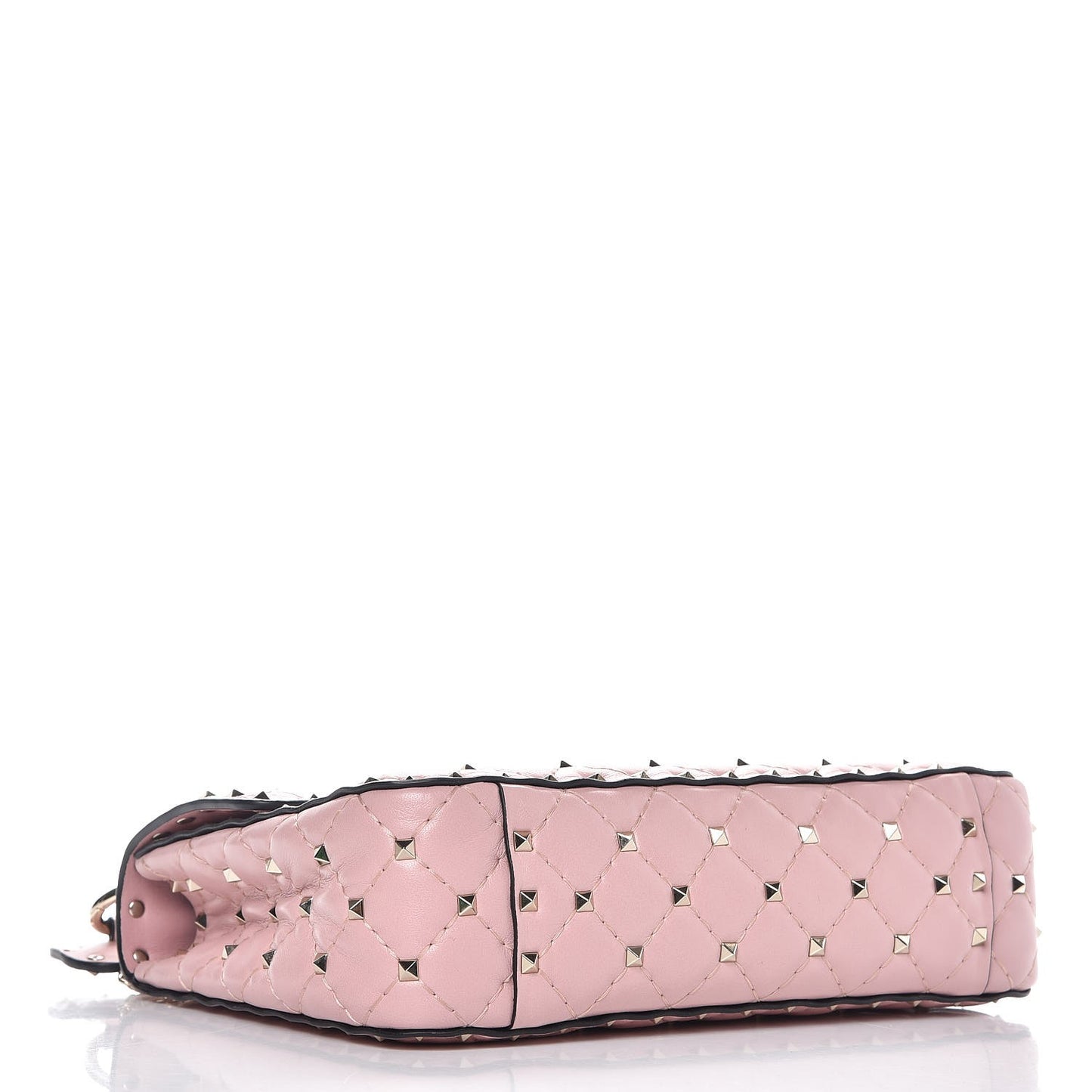 Nappa Medium Rockstud Spike Shoulder Bag Water Rose