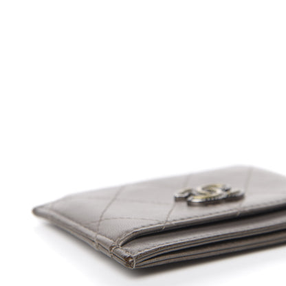 Chanel Lambskin Quilted CC Card Holder Dark Grey 11 of 13
