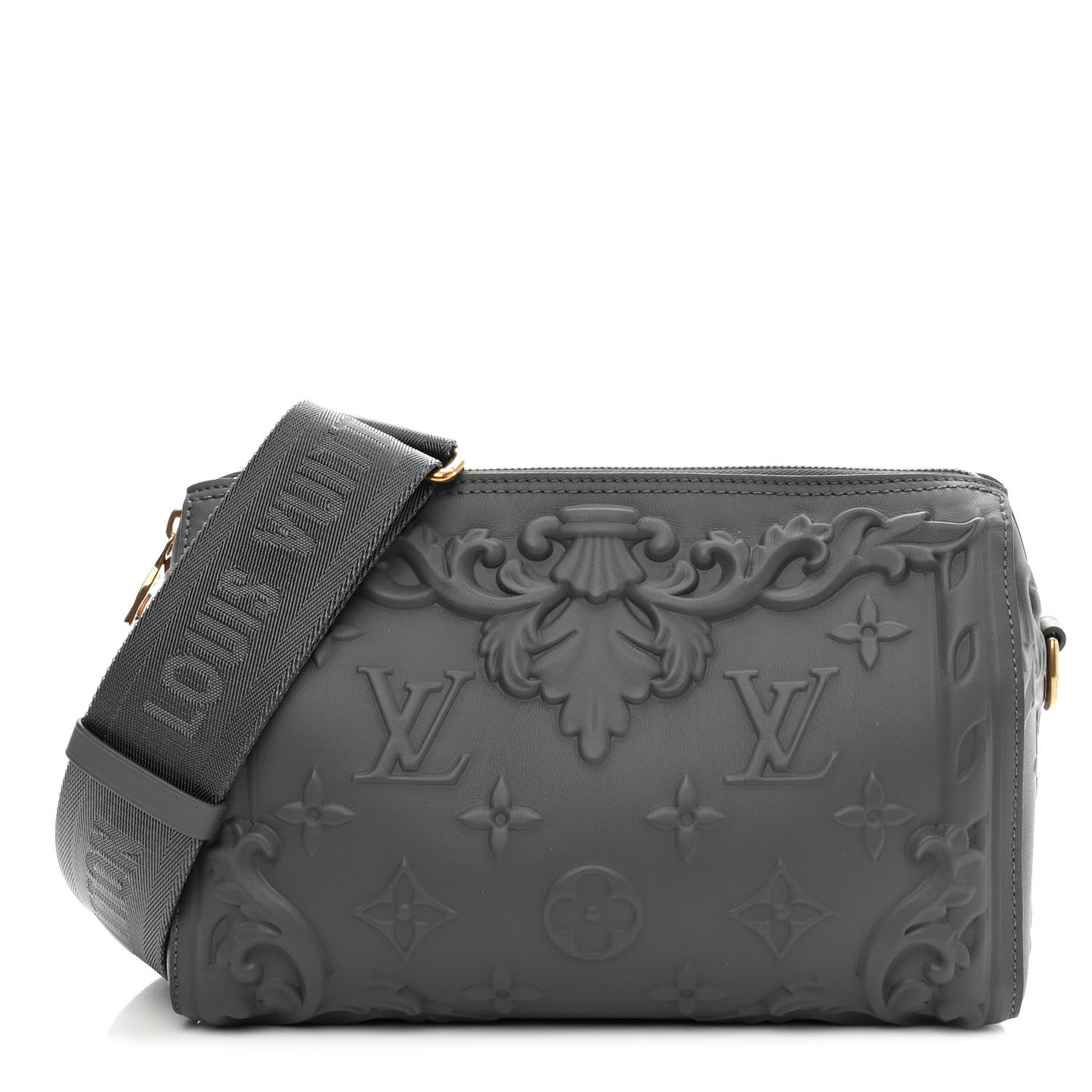 Calfskin Debossed Monogram Versailles City Keepall Dark Shadow Grey