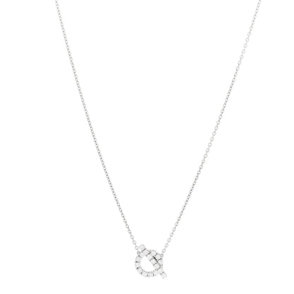 Hermes 18K White Gold Diamond Finesse Pendant Necklace 1 of 6