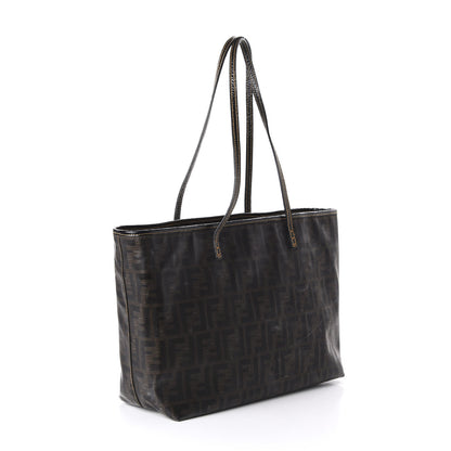 Fendi Zucca Spalmati Matrioska Small Roll Tote Tobacco Black 3 of 9