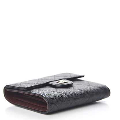Chanel Caviar Quilted Compact Flap Wallet Black 4 of 9