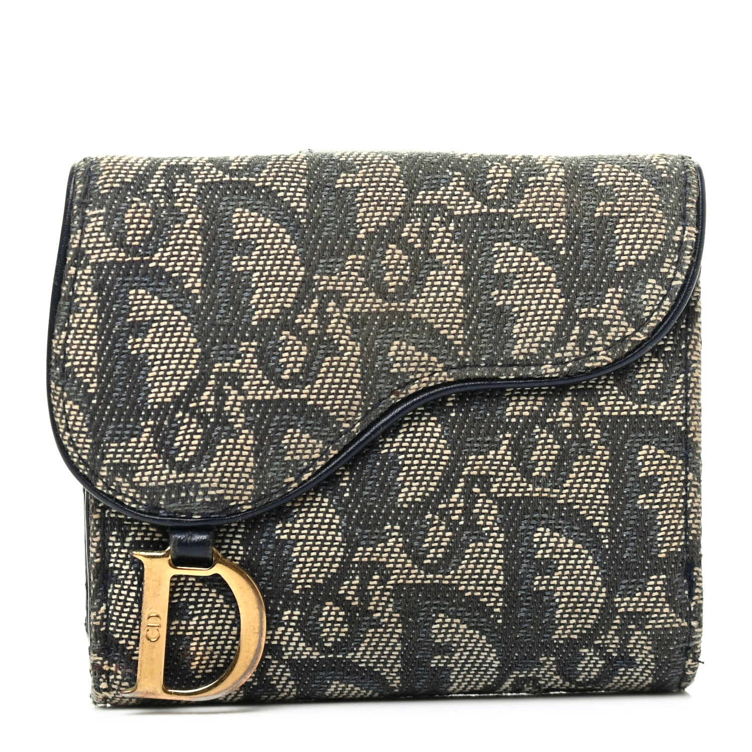 Christian Dior Monogram Compact Saddle Wallet Blue 1 of 10