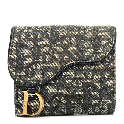 Christian Dior Monogram Compact Saddle Wallet Blue 1 of 10