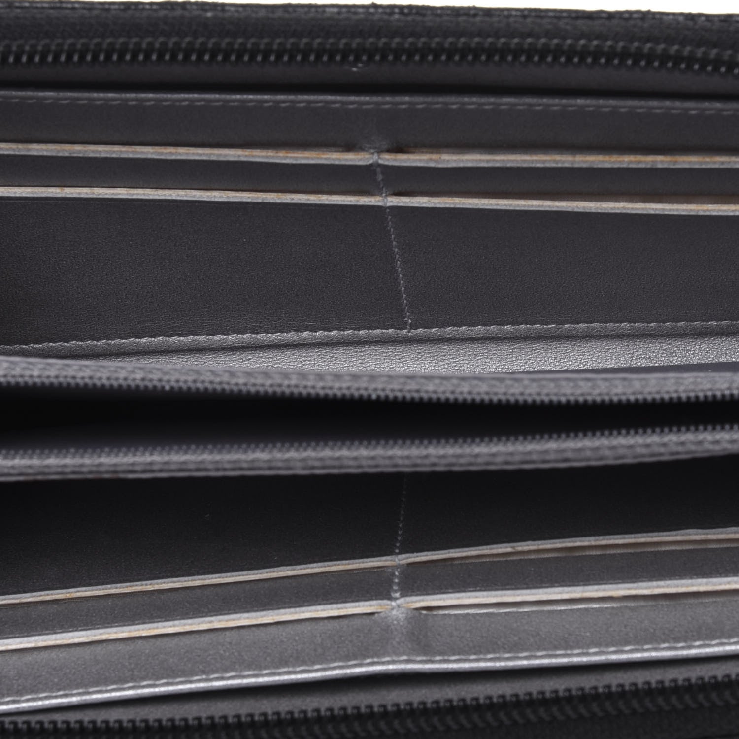 Chanel Lambskin Camellia Embossed Large Zip Around Gusset Wallet Black 5 of 19