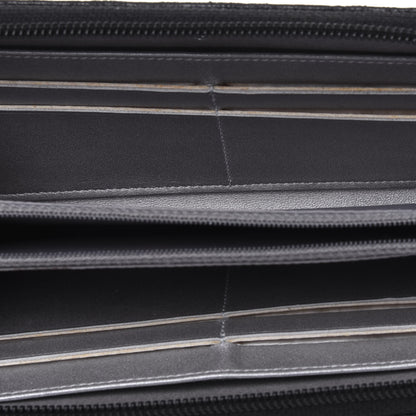 Chanel Lambskin Camellia Embossed Large Zip Around Gusset Wallet Black 5 of 19