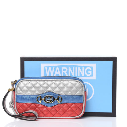 Gucci Laminated Nappa Trapuntata Zumi iPhone Case Rosso Marine Argento 8 of 8