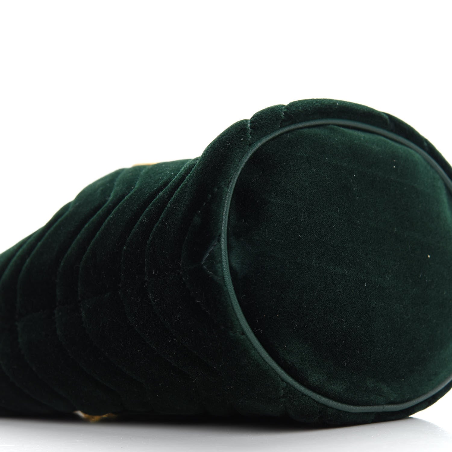 Gucci Velvet Matelasse Mini GG Marmont 2.0 Bucket Bag Dark Green 7 of 8