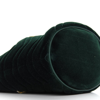 Gucci Velvet Matelasse Mini GG Marmont 2.0 Bucket Bag Dark Green 7 of 8