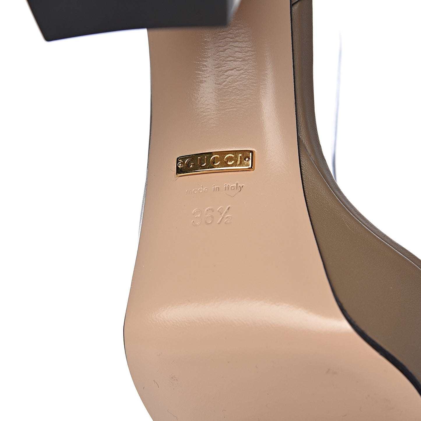 Calfskin GG Marmont Ankle Wrap 30/85mm Platform Sandals 36.5 Mud