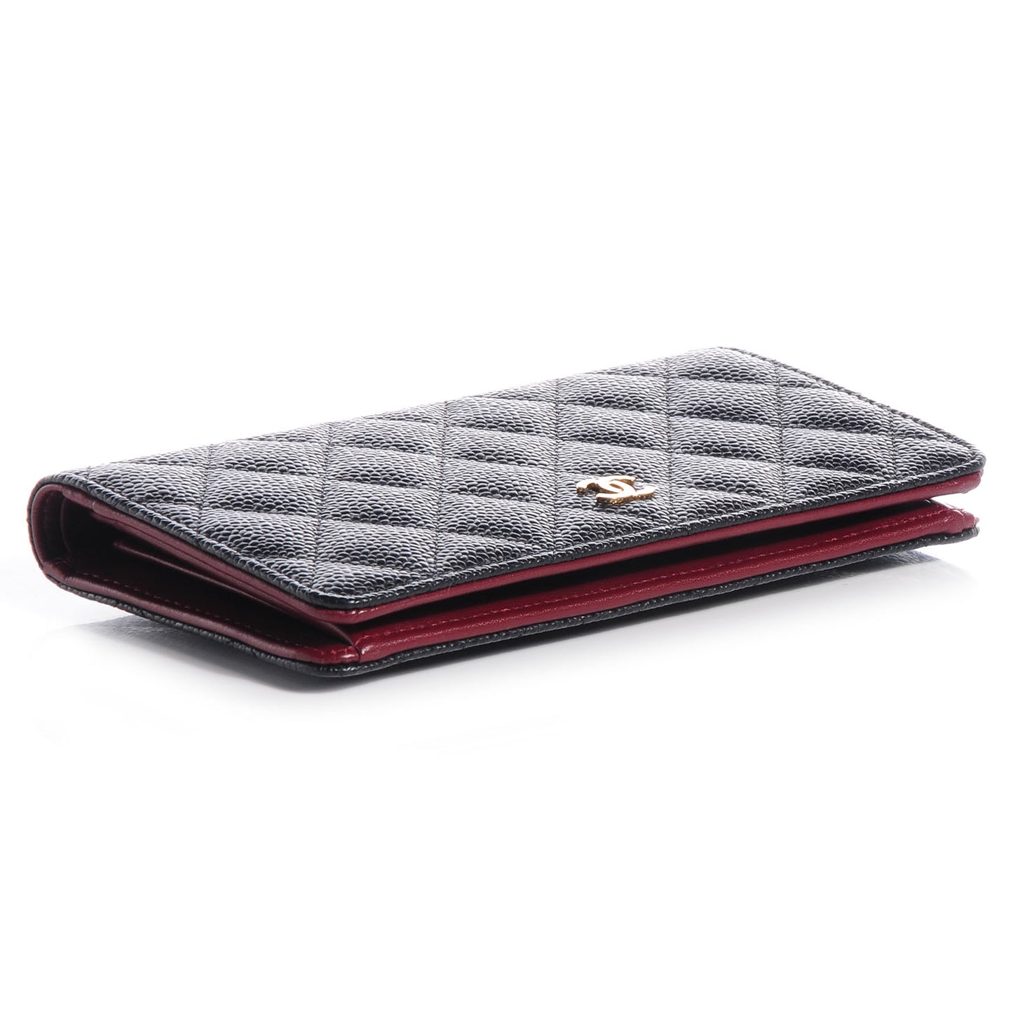 Caviar Quilted Yen Wallet Black