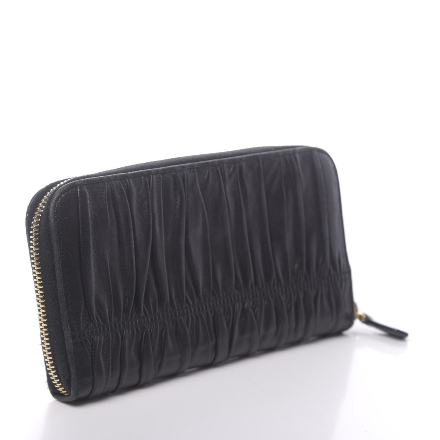 Nappa Gaufre Zip Around Wallet Black