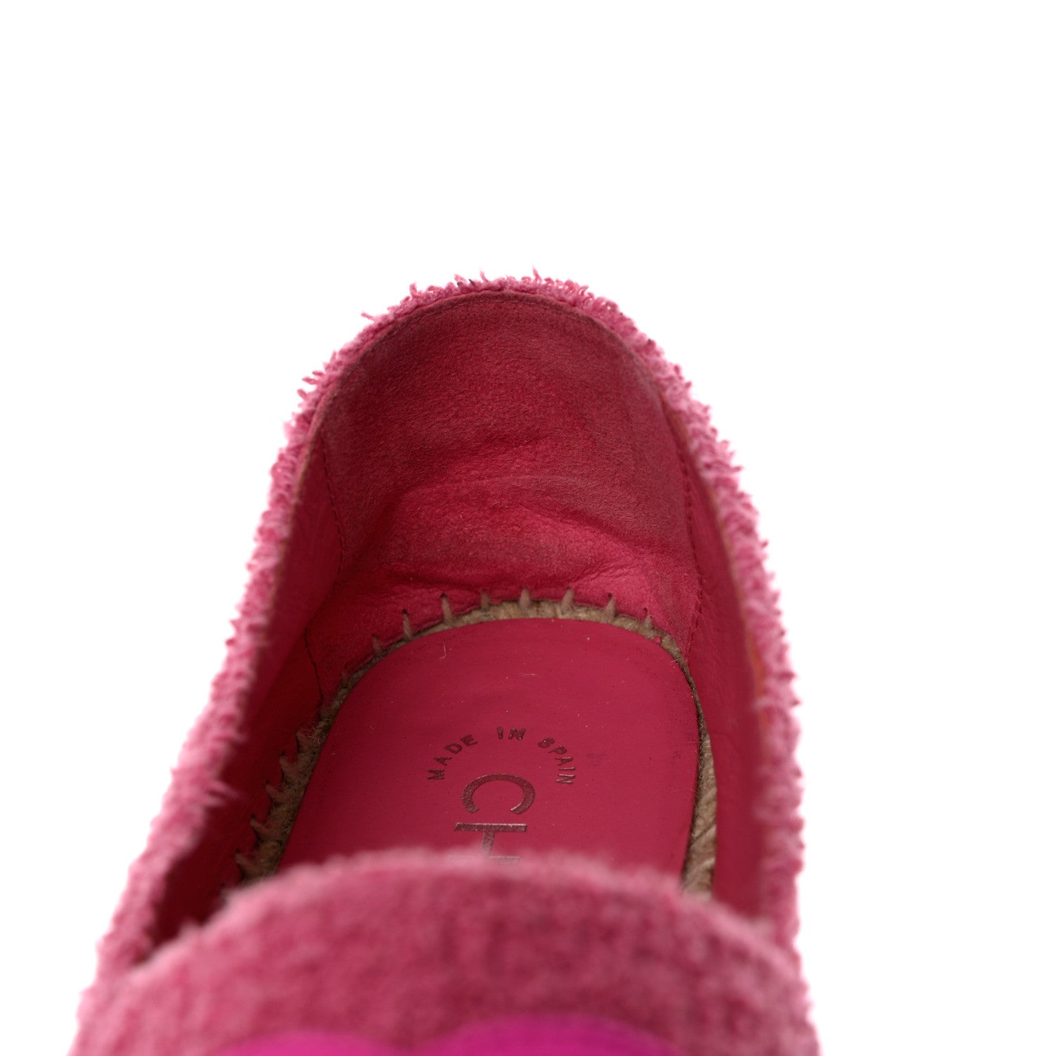 Chanel Fabric Grosgrain CC Espadrilles 39 Dark Pink Black 9 of 12