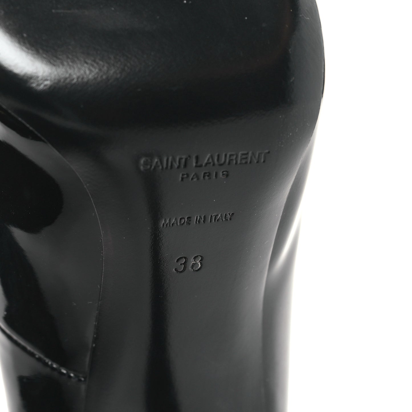 Patent Calfskin Kayla 110 Pumps 38 Black