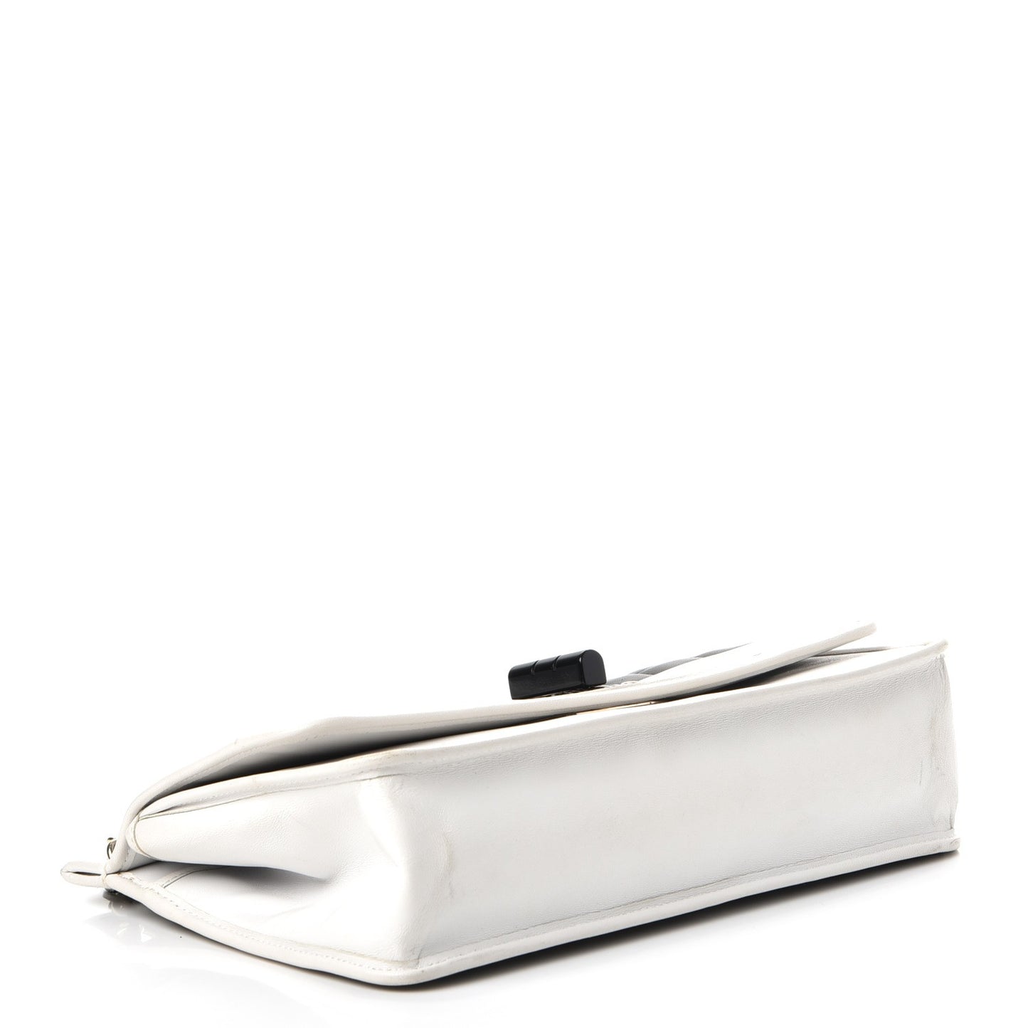 Lambskin Chocolate Bar Mademoiselle Flap Black White