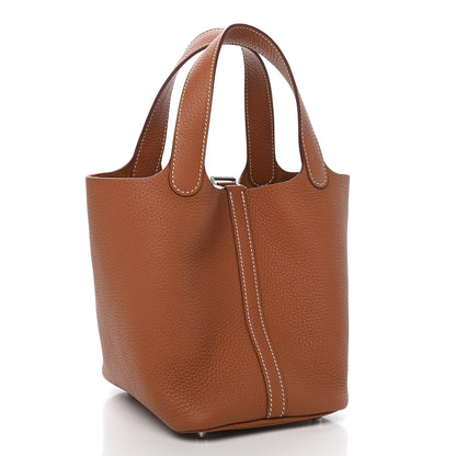 Hermes Taurillon Clemence Picotin Lock 18 PM Gold 3 of 9