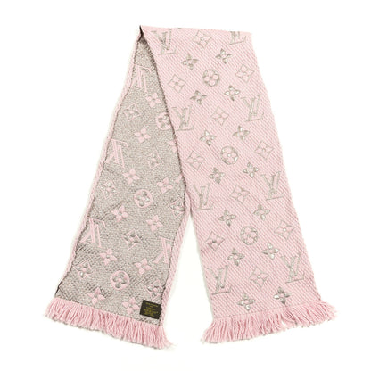 Louis Vuitton Wool Silk Logomania Shine Scarf Pink 2 of 3