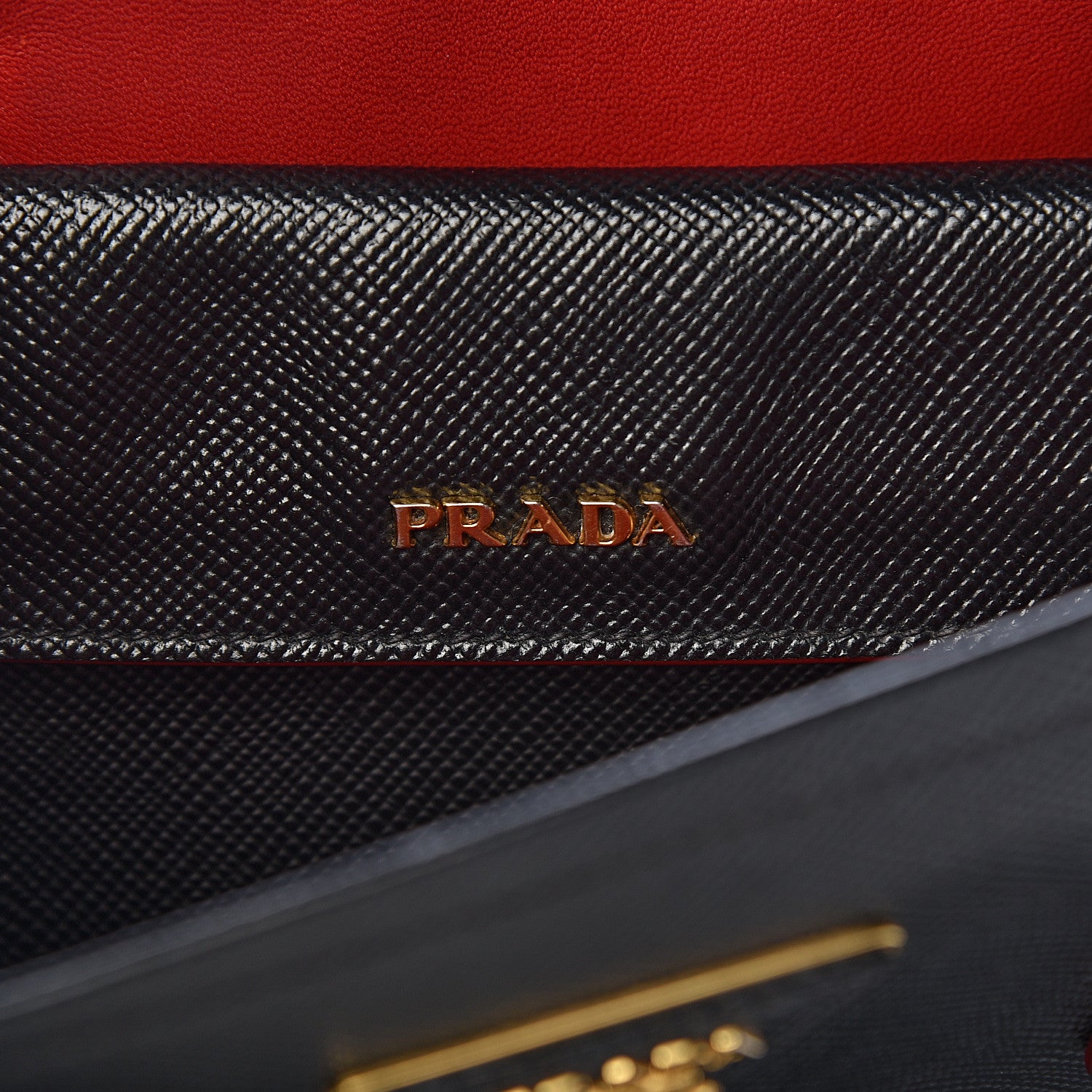 Prada Saffiano Cuir Medium Double Bag Black Fuoco 6 of 13