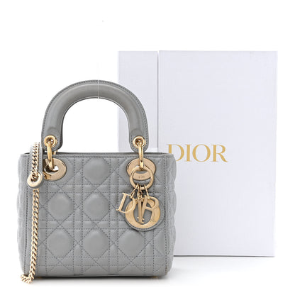 Christian Dior Lambskin Cannage Mini Lady Dior Grey 17 of 17