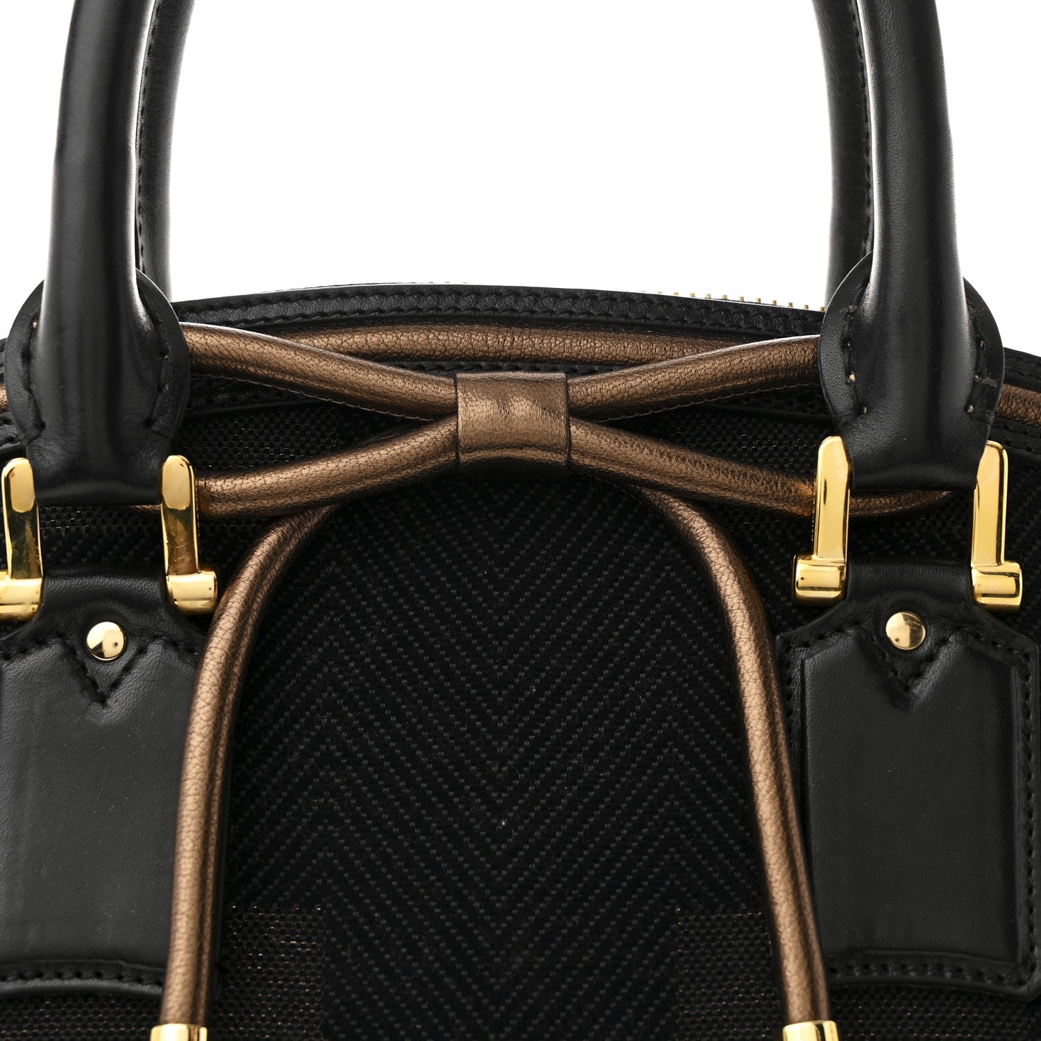 Burberry Prorsum Check Jacquard Orchard Bowling Bag Gold Black