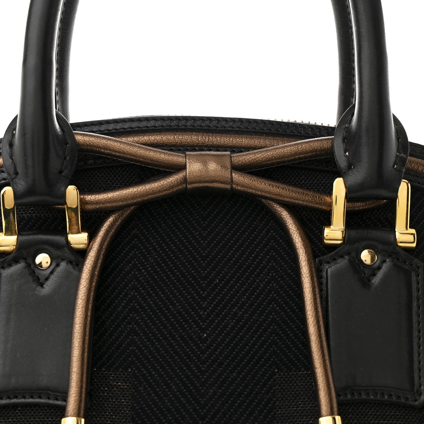 Prorsum Check Jacquard Orchard Bowling Bag Gold Black