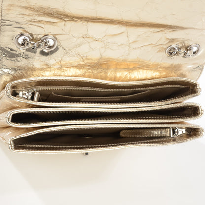 Chanel Metallic Crackled Calfskin Medium Clam's Pocket Flap Gold 5 of 8