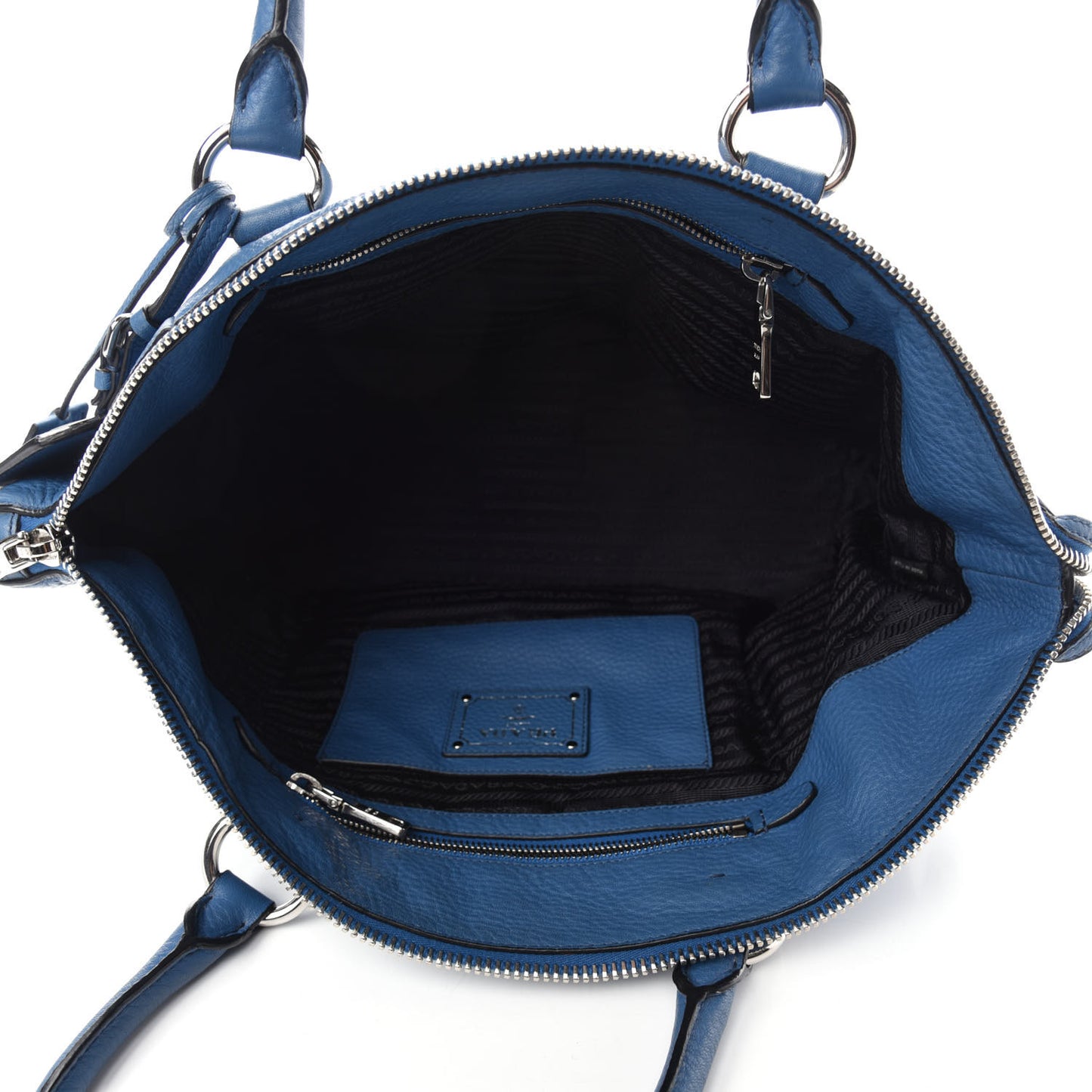 Vitello Daino Double Handle Satchel Cobalto