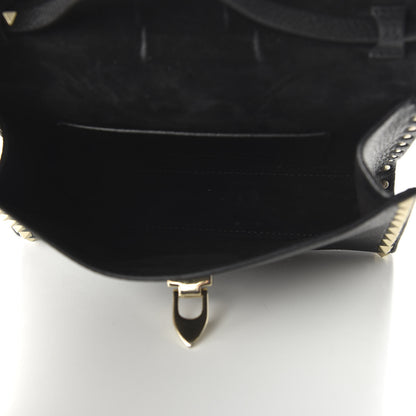 Valentino Garavani Pebbled Calfskin Medium Rockstud Flip Lock Crossbody Bag Black 5 of 9