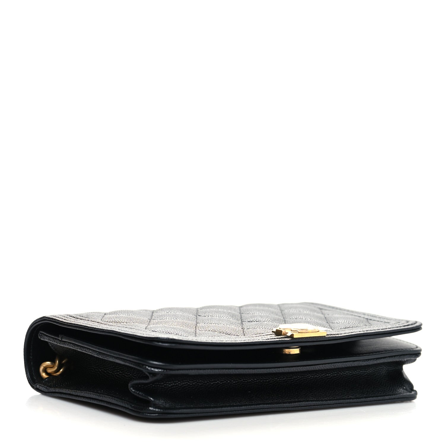 Chanel Caviar Quilted Boy Wallet On Chain WOC Black 3 of 10