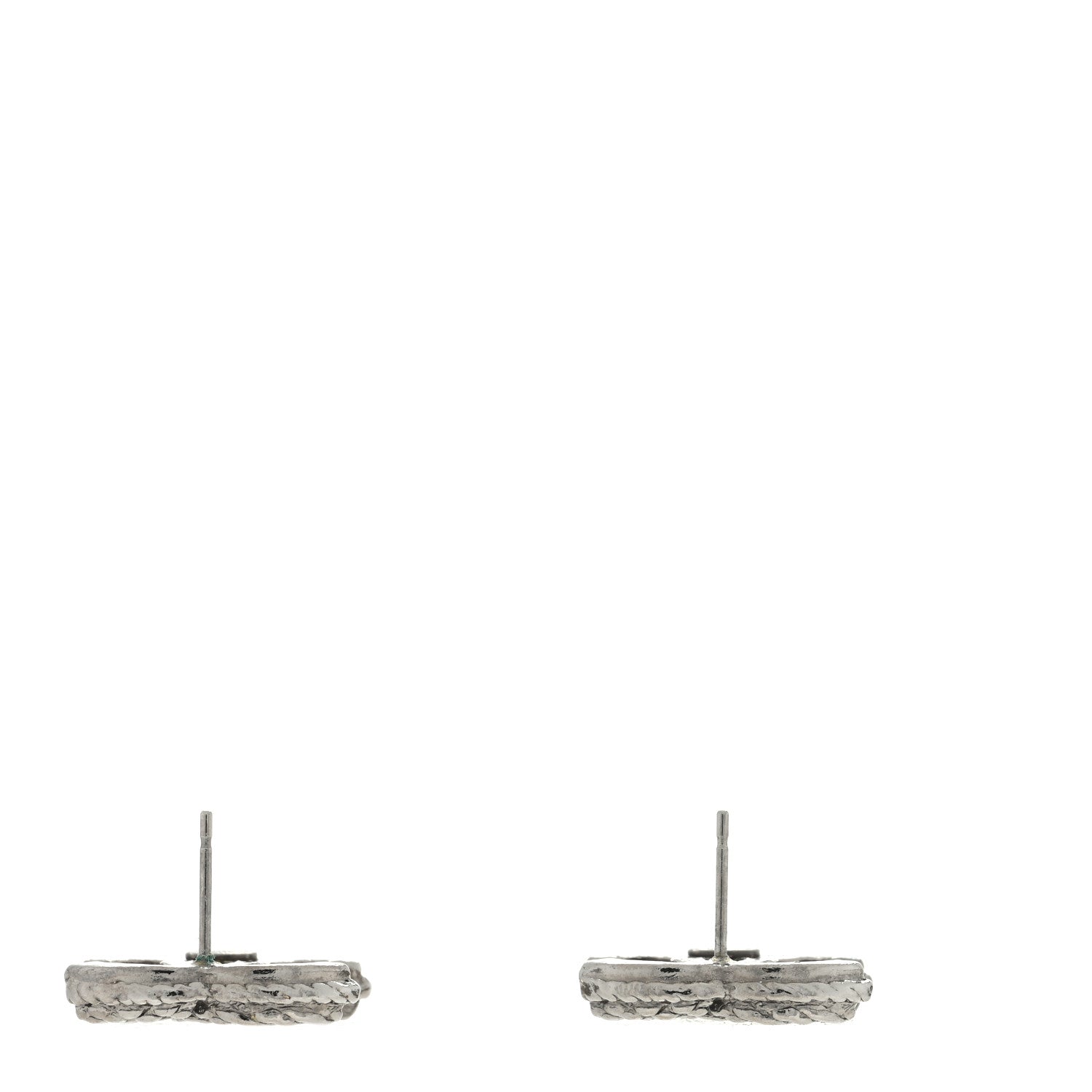 Chanel Metal CC Chain Earrings Dark Silver 4 of 4