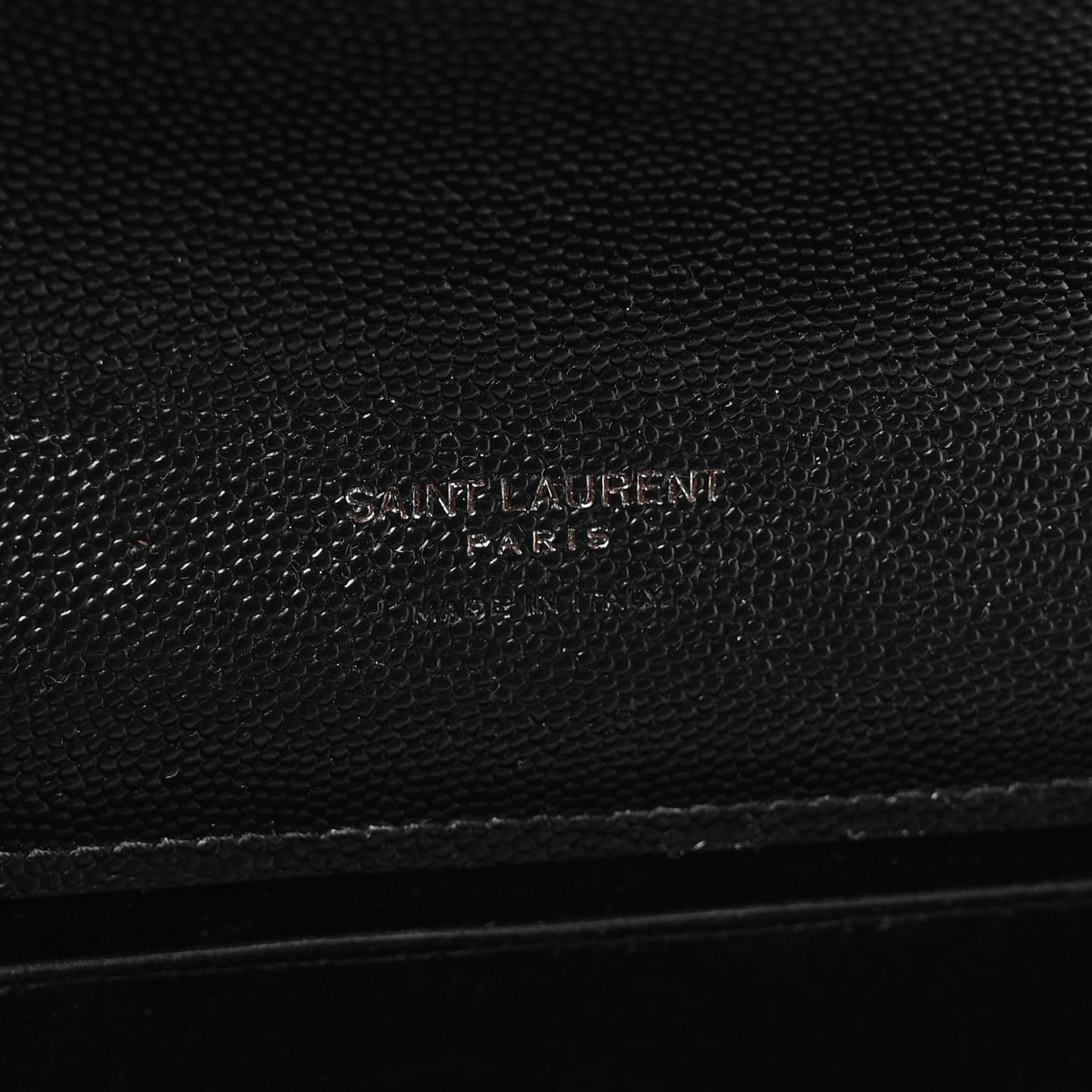 Grain De Poudre Matelasse Chevron Monogram Monochrome Envelope Clutch Black