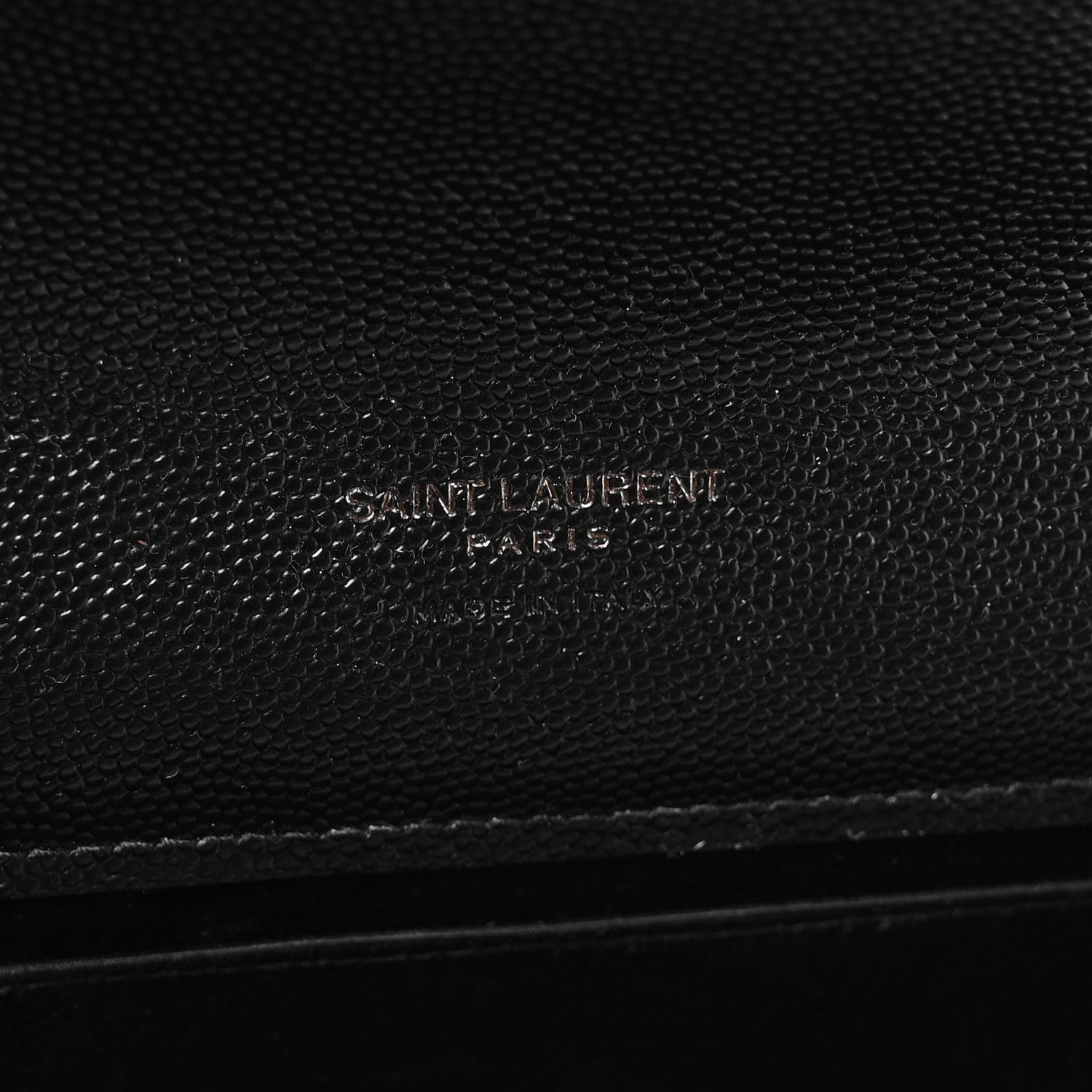 Saint Laurent Grain De Poudre Matelasse Chevron Monogram Monochrome Envelope Clutch Black 6 of 8