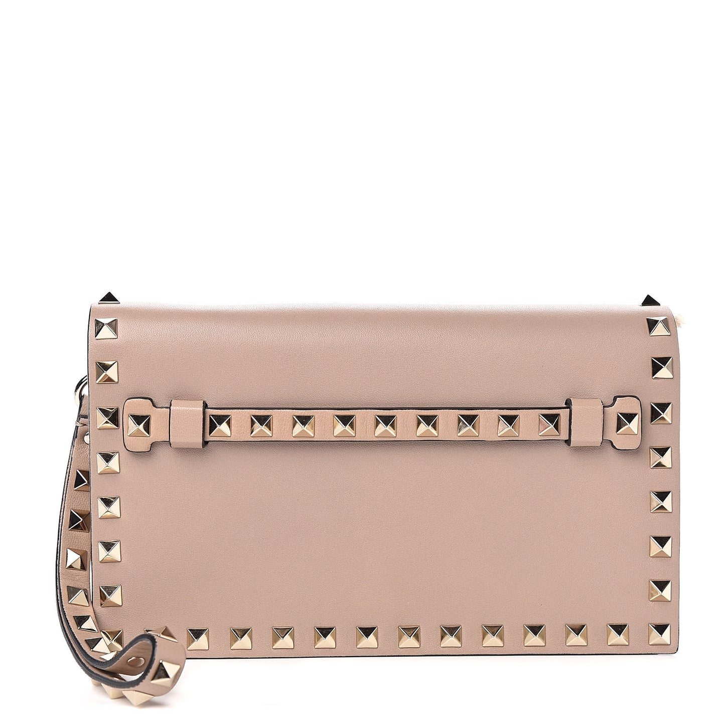 Nappa Small Rockstud Wristlet Clutch Poudre