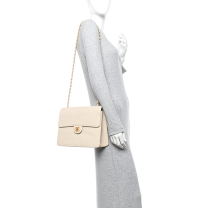 Chanel Caviar Stitch Medium Single Flap Beige Clair 2 of 11