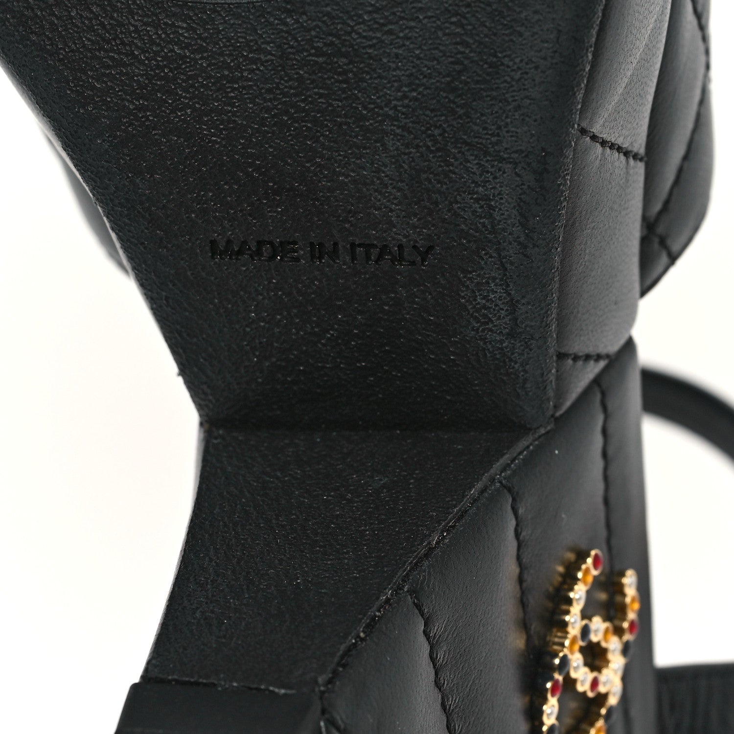Chanel Lambskin Quilted Peep Toe Wedge Sandals 37 Black 7 of 11