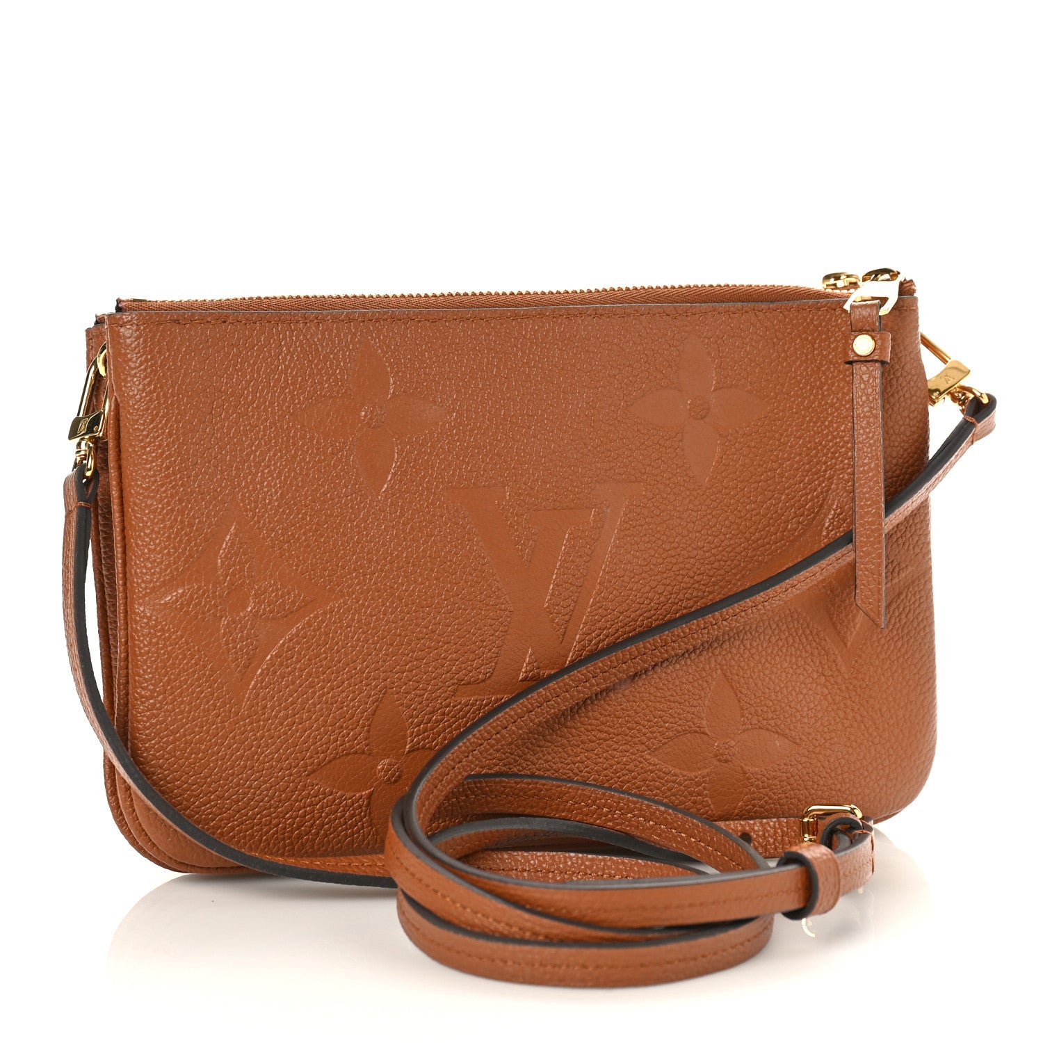 Louis Vuitton Empreinte Monogram Giant Double Zip Pochette Caramel 3 of 9