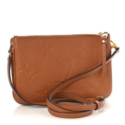 Louis Vuitton Empreinte Monogram Giant Double Zip Pochette Caramel 3 of 9