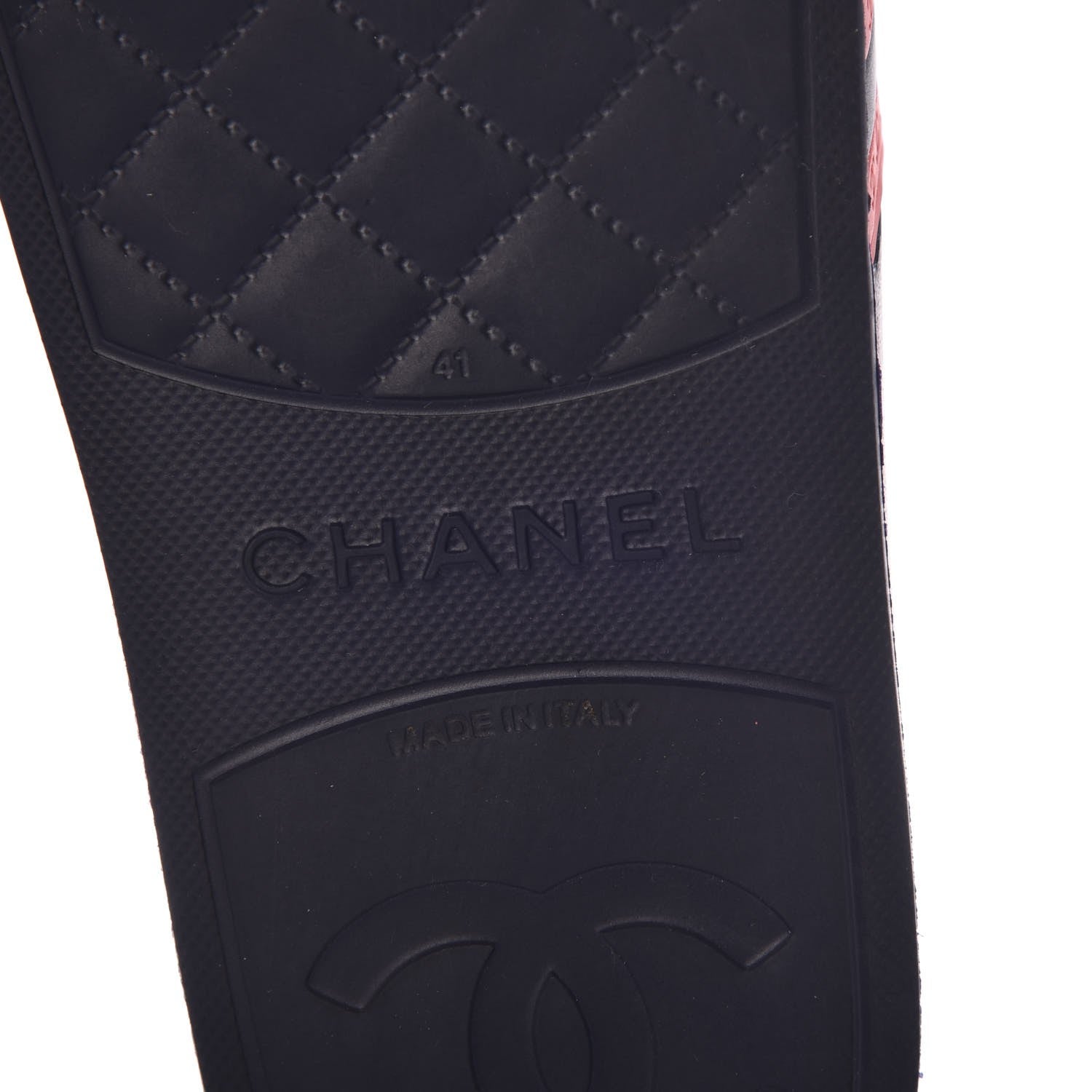 Chanel Rubber CC Flat Slide Sandals 41 Pink Red 7 of 10