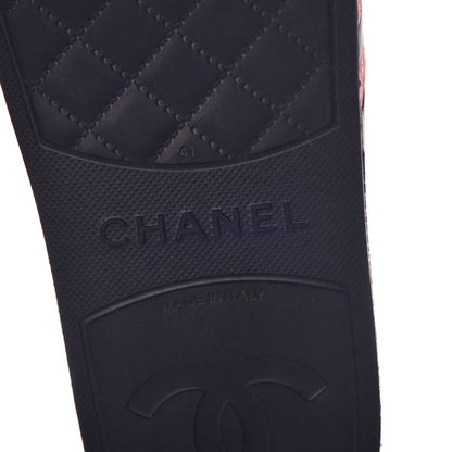 Chanel Rubber CC Flat Slide Sandals 41 Pink Red 7 of 10
