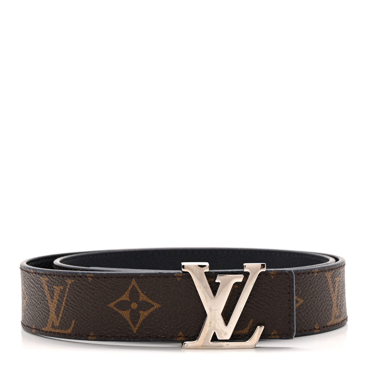 Louis Vuitton Calfskin Monogram 30mm LV Initiales Reversible Belt 80 32 Marine 1 of 7