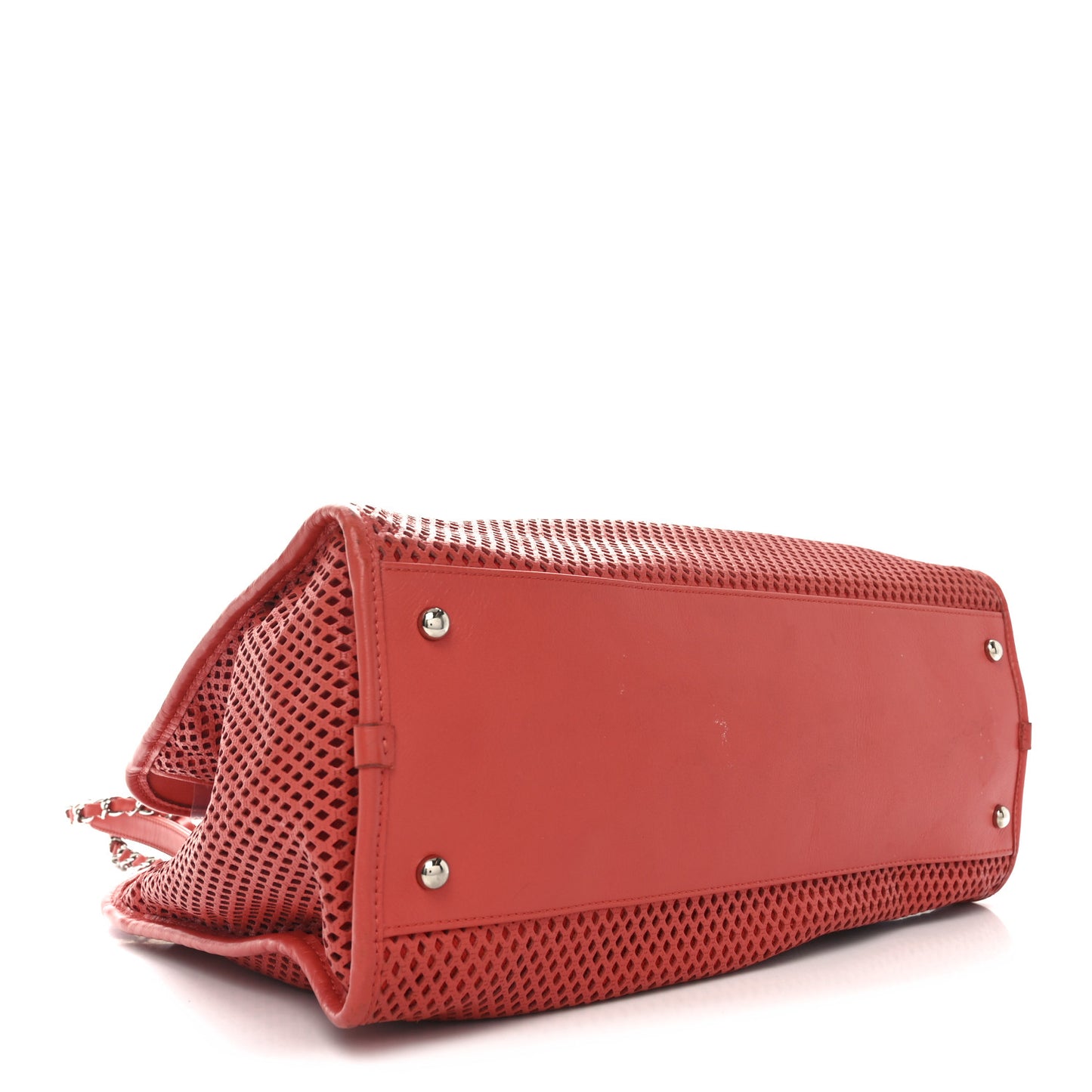 Calfskin Perforated Up In The Air Tote Red