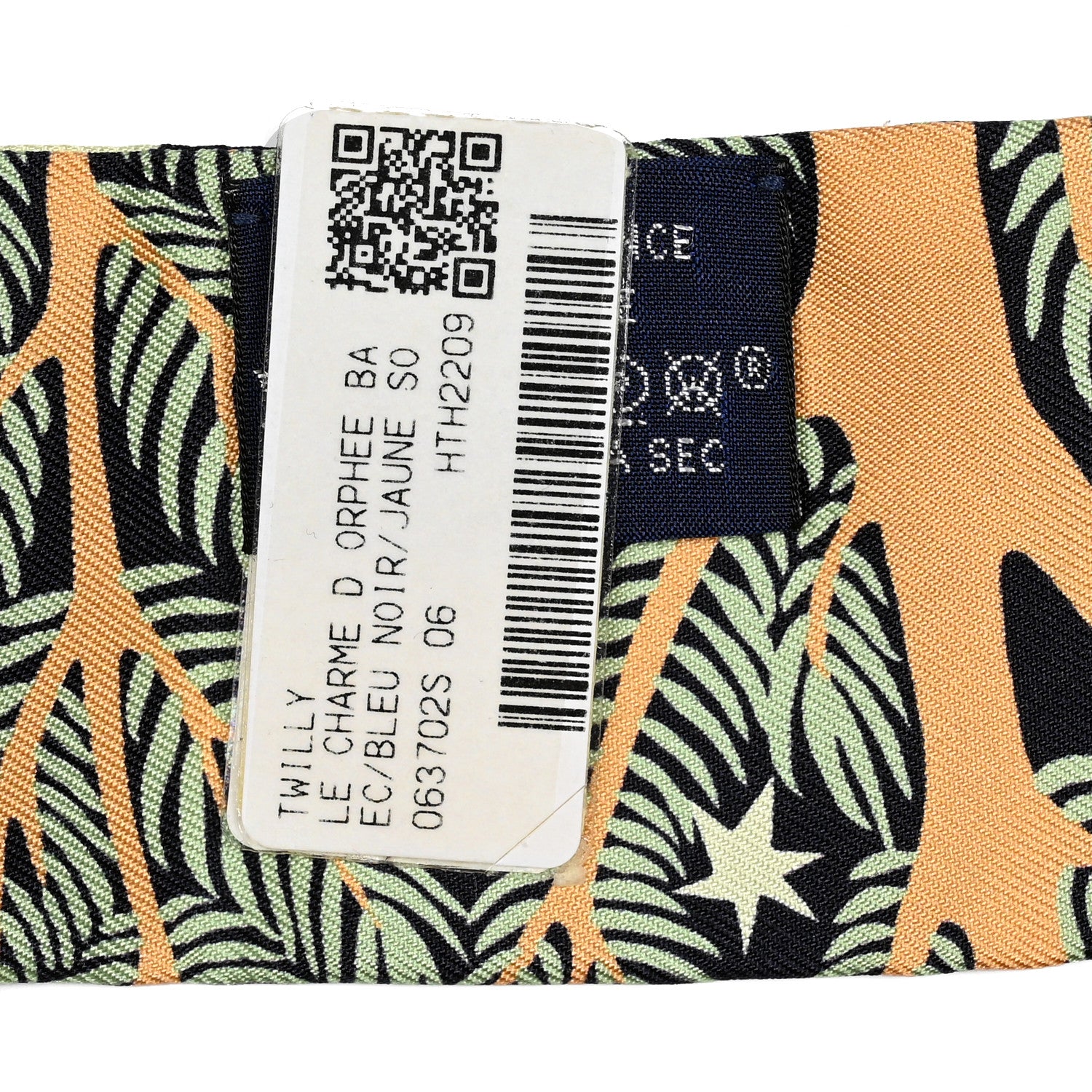Hermes Silk Sous Le Charme D Orphee Twilly Bleu Black Jaune Soufre 3 of 7
